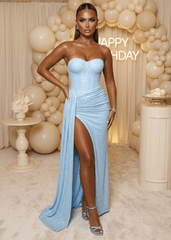Beauty Treasure Strapless Gown - Baby Blue