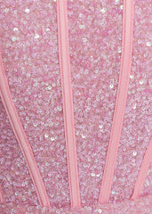 Endless Serenade Sequin Drape Mini Dress - Pink