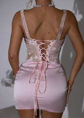 Enchanted Charm Corset Mini Dress - Pink